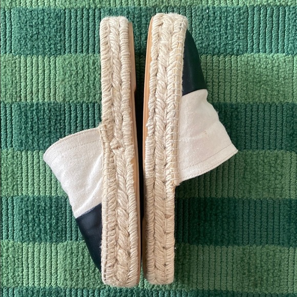 Zara Women's Black and Cream Espadrille Slides sz 39 - Picture 5 of 10